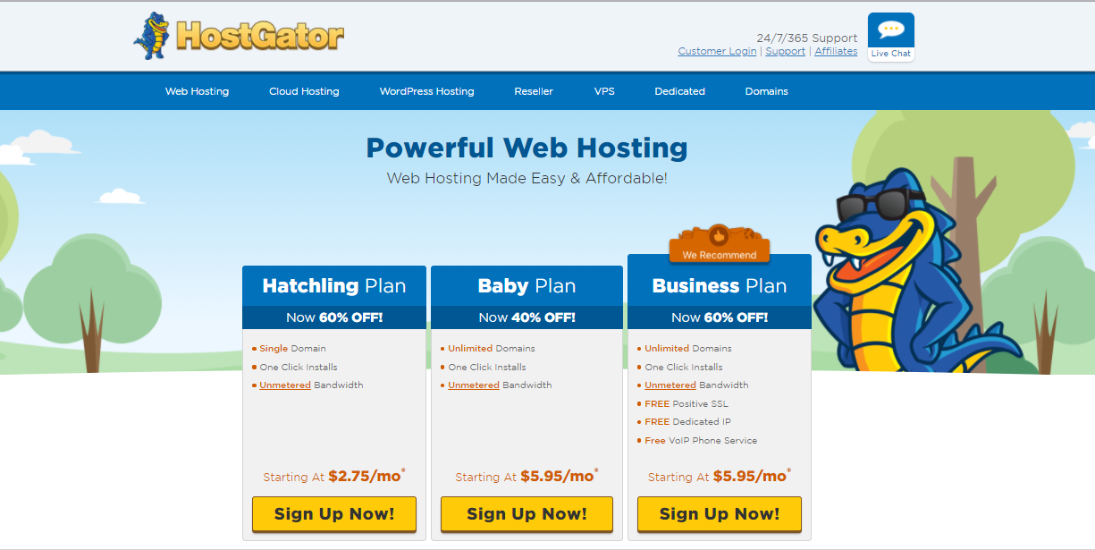 hostgator hosting plans