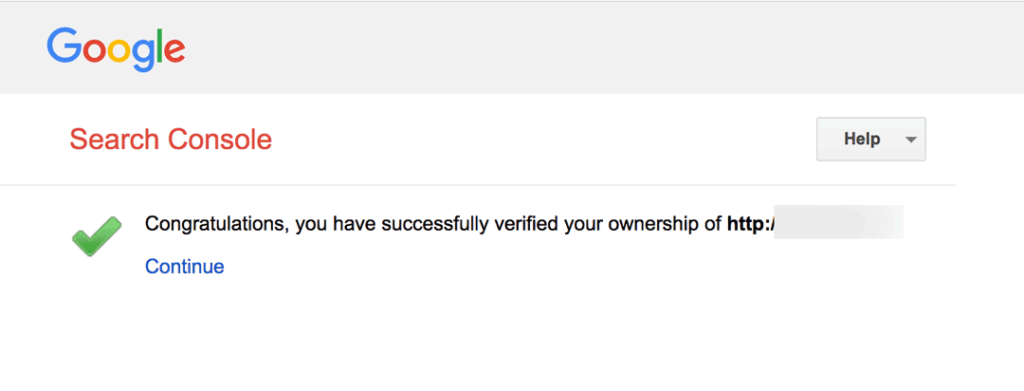 Congratulations you have successfully verified your ownership of yoursite.com