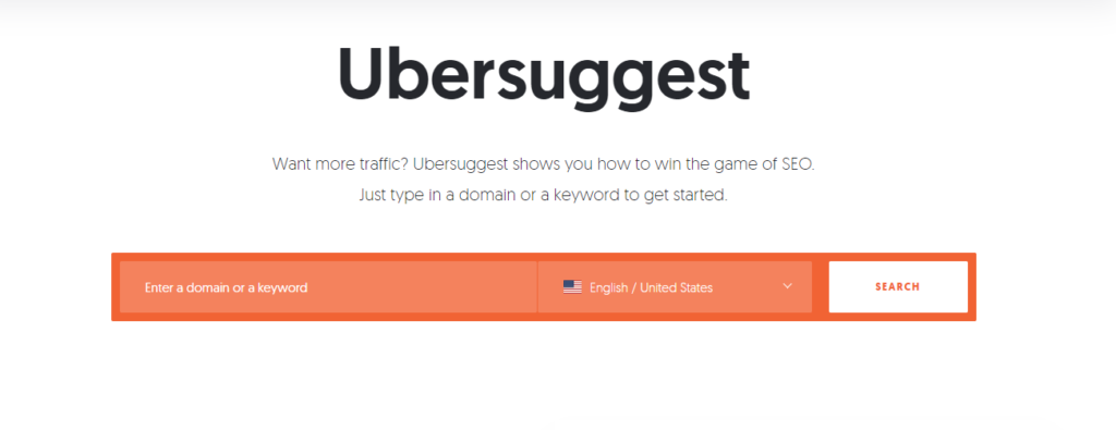 ubbersuggest keyword research tool for seo