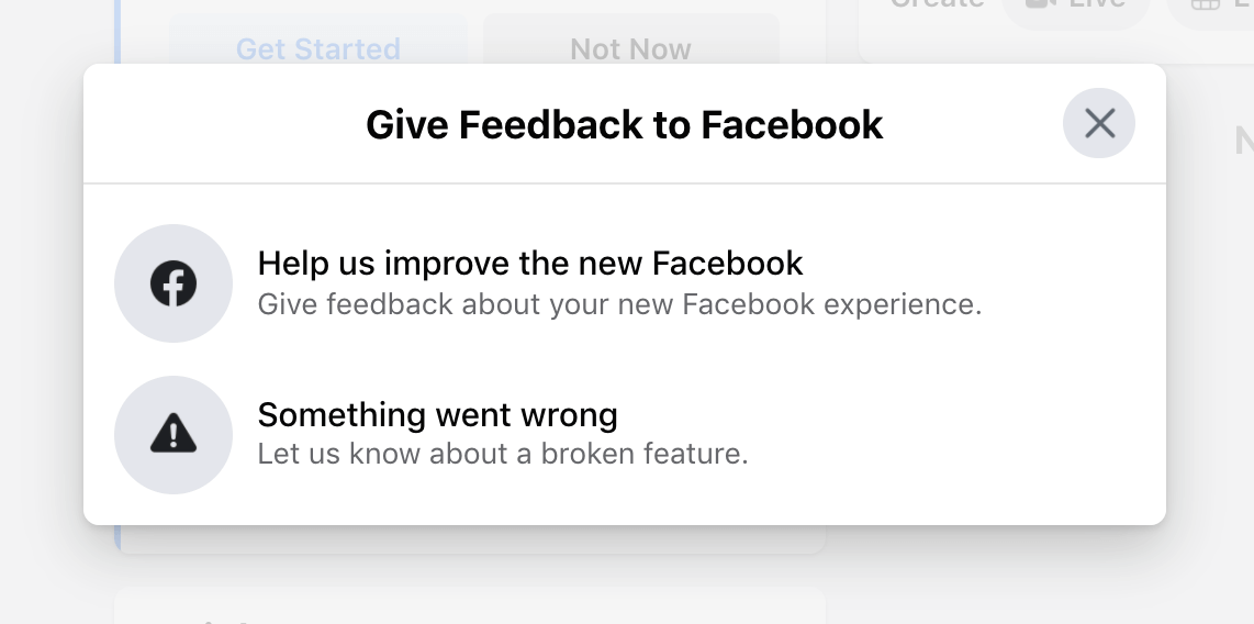 facebook something wrong