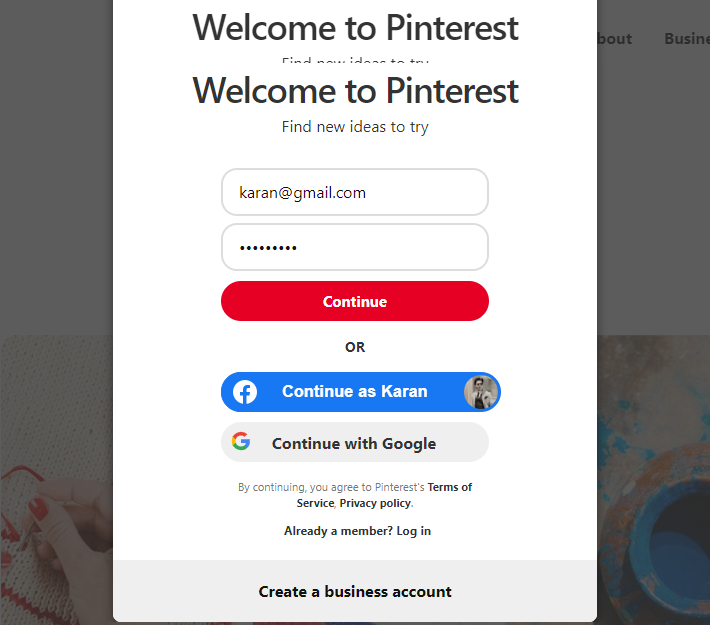 How to create Pinterest Account