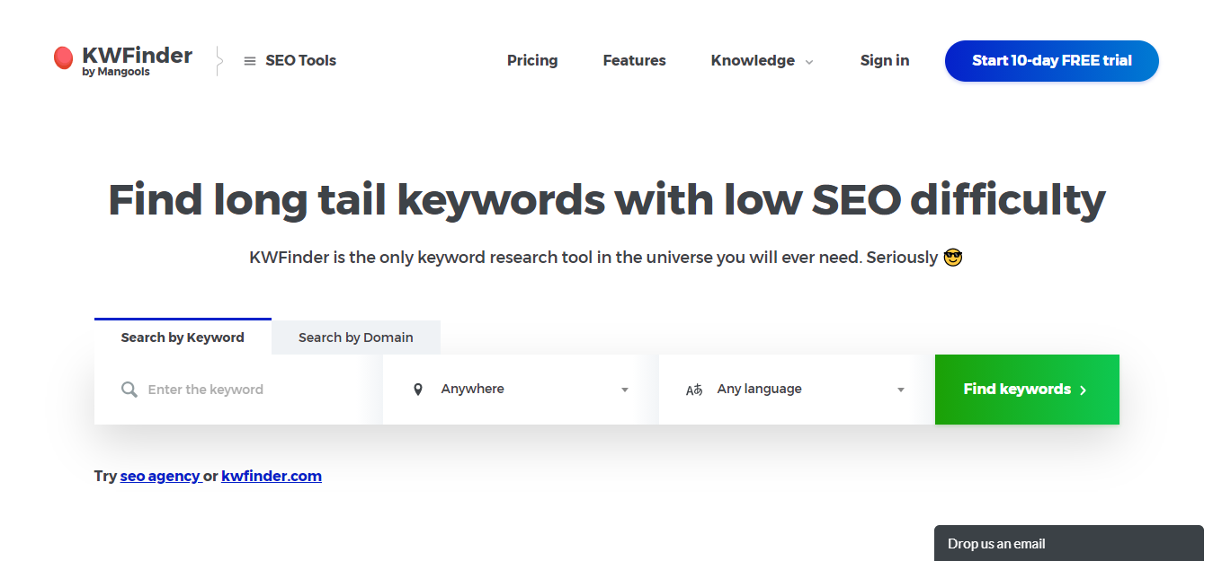 kwfinder keyword research tools