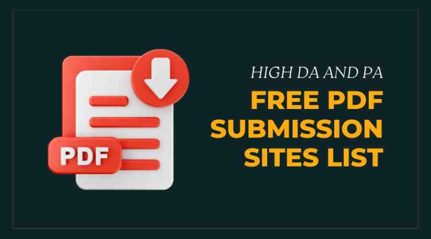 High DA Free PDF Submission Sites List
