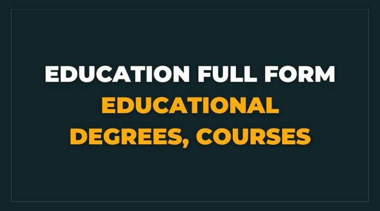 Education Full Form in Hindi and English - All Degree Full Form