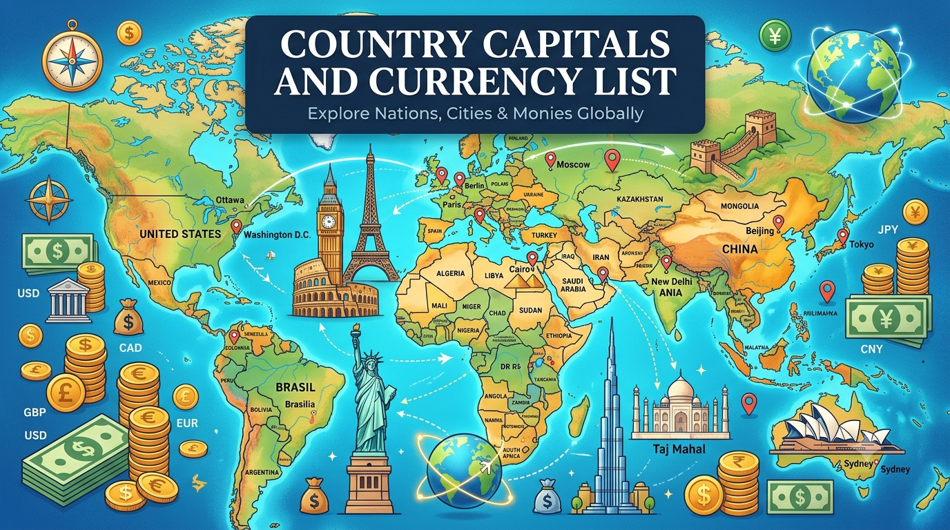 Country Capitals and Currency List